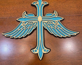 Kreuz mit Flügeln für Glowforge Tested - Laser SVG