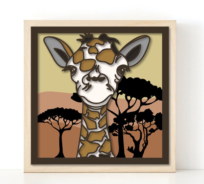 Download Baby Giraffe Shadowbox 3d Svg Digital Art Collectibles Senerval Eu