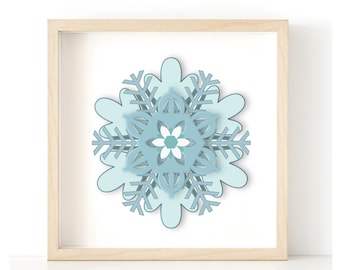 13 Layer Schneeflocke Ornament 3d SVG