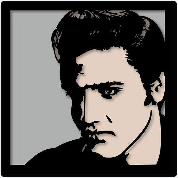 Elvis Shadow box 3d SVG for Paper Cardstock Cricut Silhouette