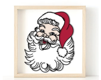 Vintage Weihnachtsmann 3d SVG
