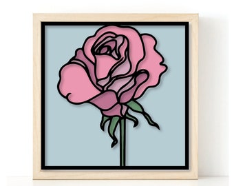 Rose Shadowbox 3d SVG