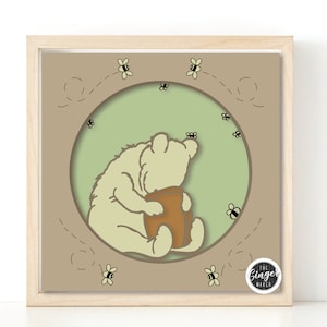 Classic Pooh Shadowbox 3d SVG Cardstock for Cricut Silhouette