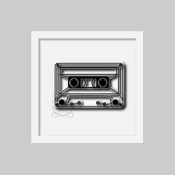 Cassette Tape 3d SVG for cardstock Cricut Silhouette Vinyl