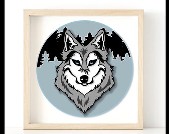 Wolf 3D SVG für Cardstock