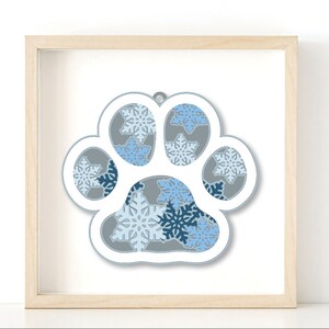Paw Print snowflake Mandala SVG 3d SVG for Cricut Silhouette