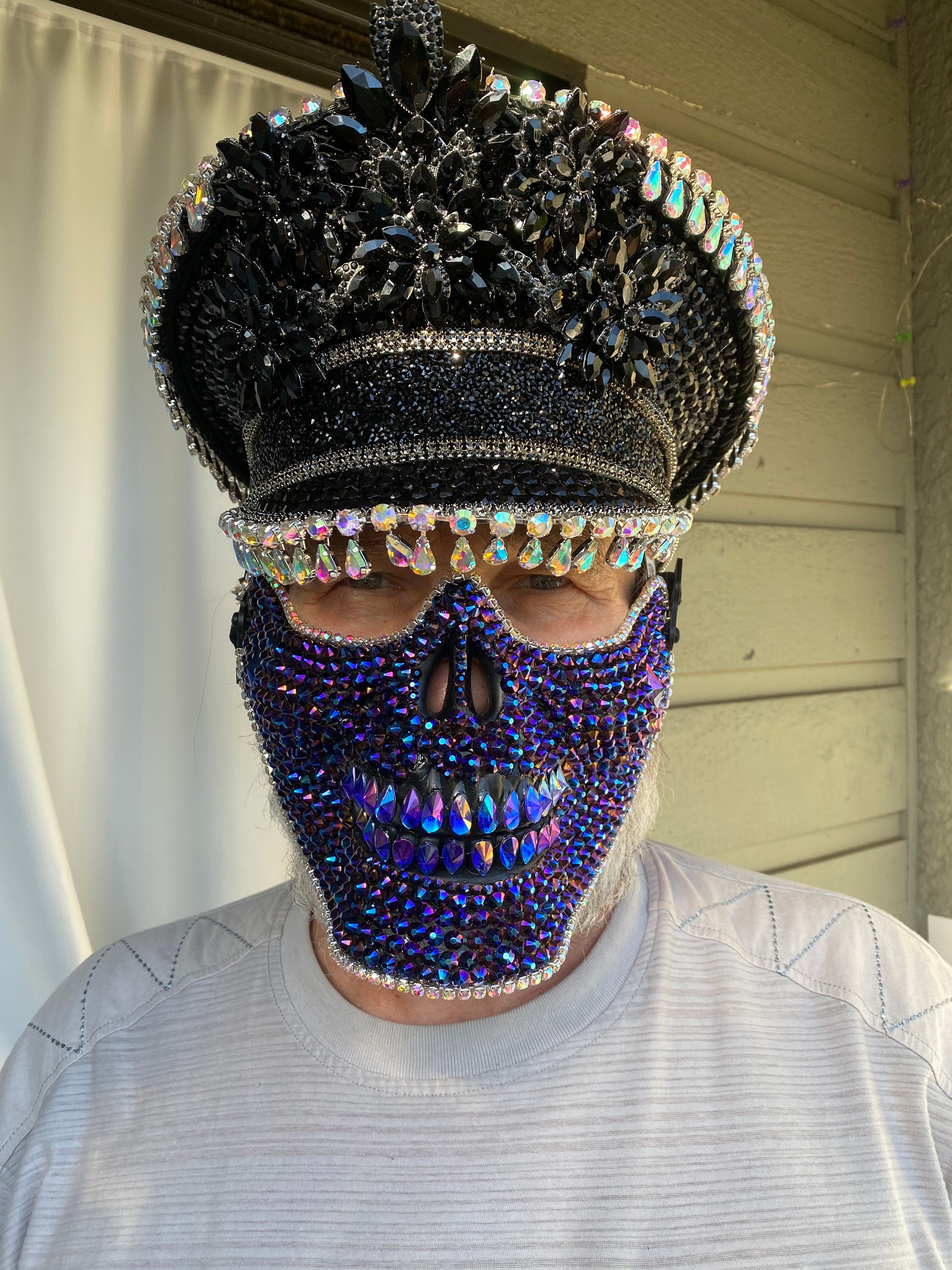 Black Ultimate Captain Hat: Holographic, Iridescent, Captain