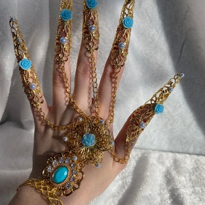 Gioielli per le dita Lilibeth: artiglio per le dita - armatura per le dita - armatura per le dita - guanto di metallo - anello con artiglio - gioielli in filigrana - armatura per le mani