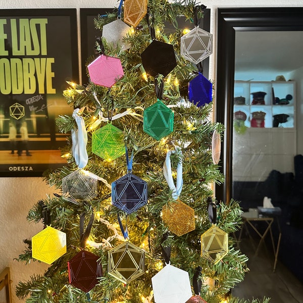 Icosahedron odesza Christmas ornament: d20