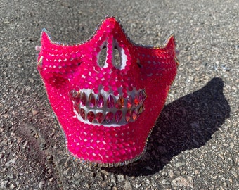 Neon pink skull mask