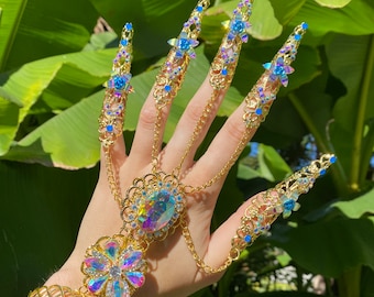 Taylor jewelry bracelet-Finger claw-Finger armour claw-Finger armour,Metal glove,Claw ring-Filigree jewelry-Hand armor