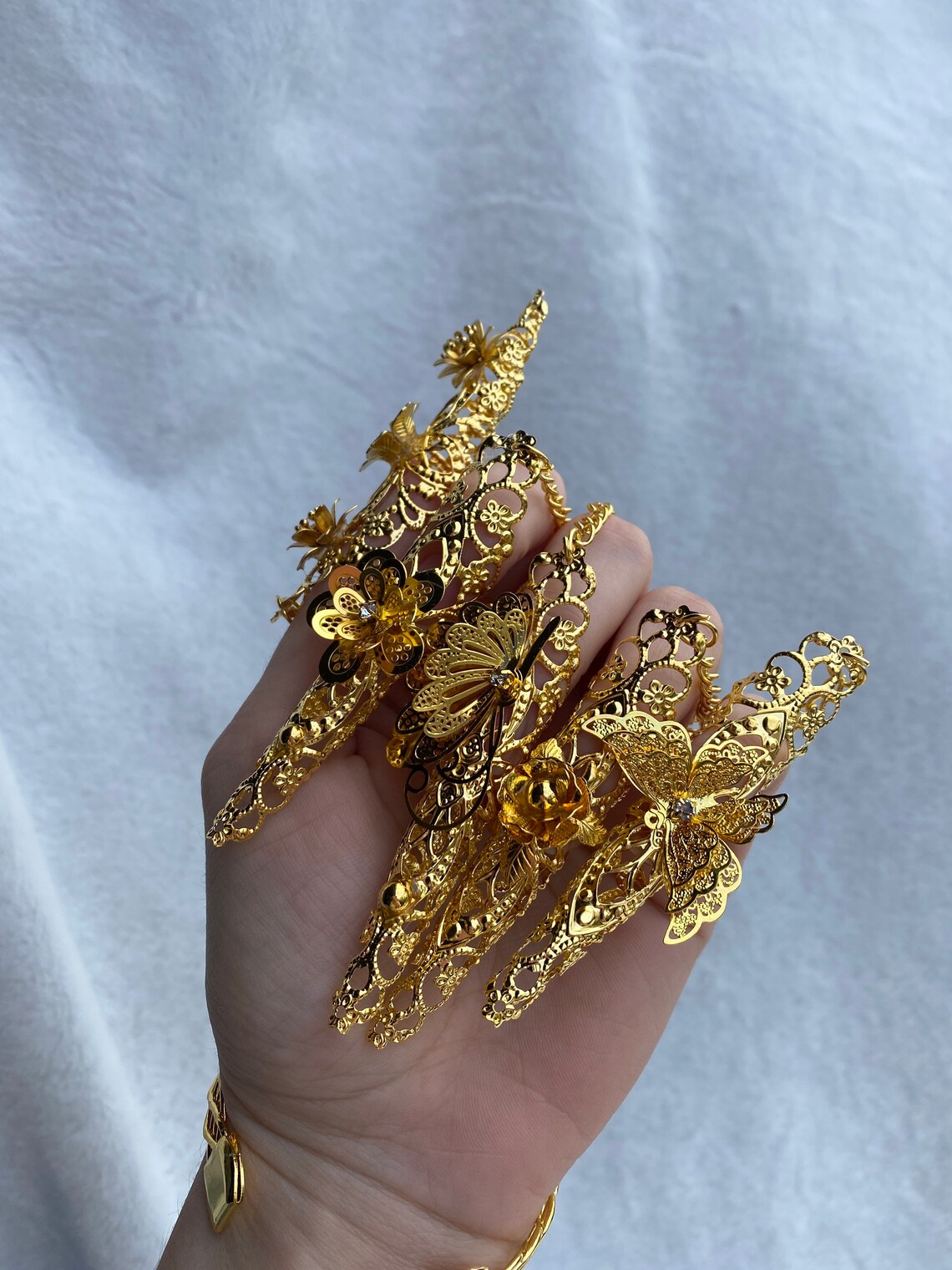 Zyra gold finger jewelryFinger claw Finger armour claw Etsy
