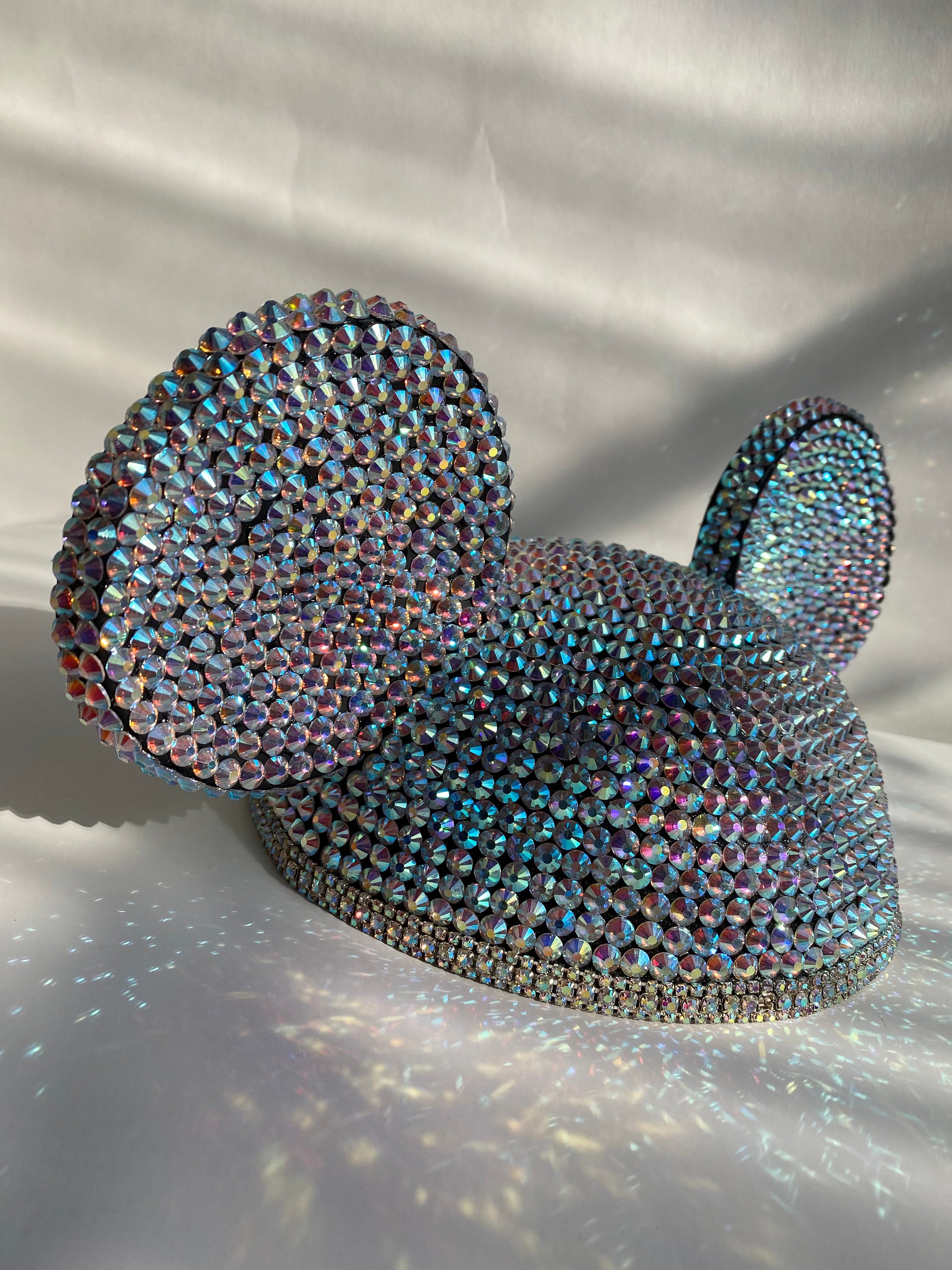 EARrational Princess Mickey Ears Bedazzled AB Rhinestones Pink Iridescent Sparkle Mickey Ears - Mouse Ears Headband  main image 4