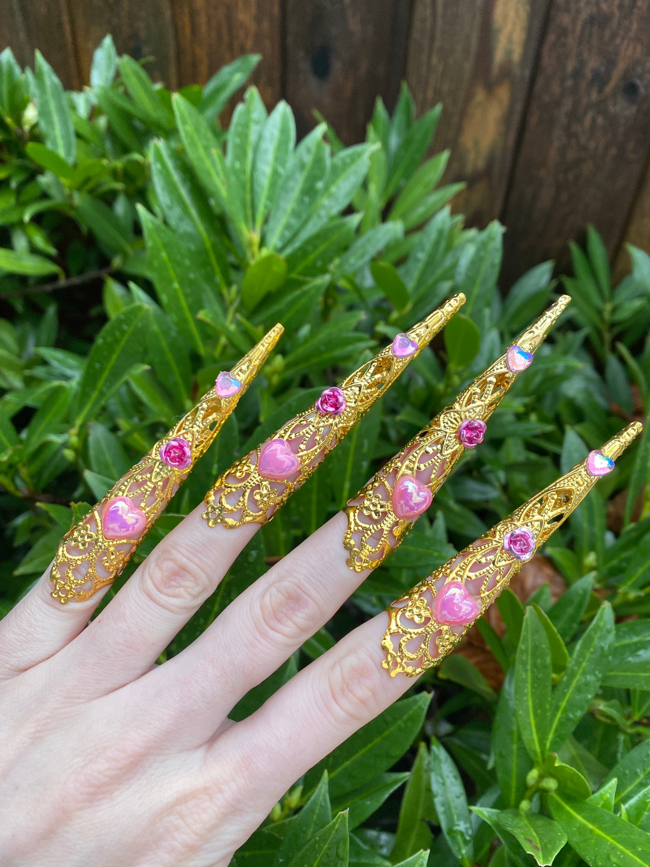 Alena Baby Pink Finger Jewelryfinger Claw Finger Armour Claw Etsy Canada