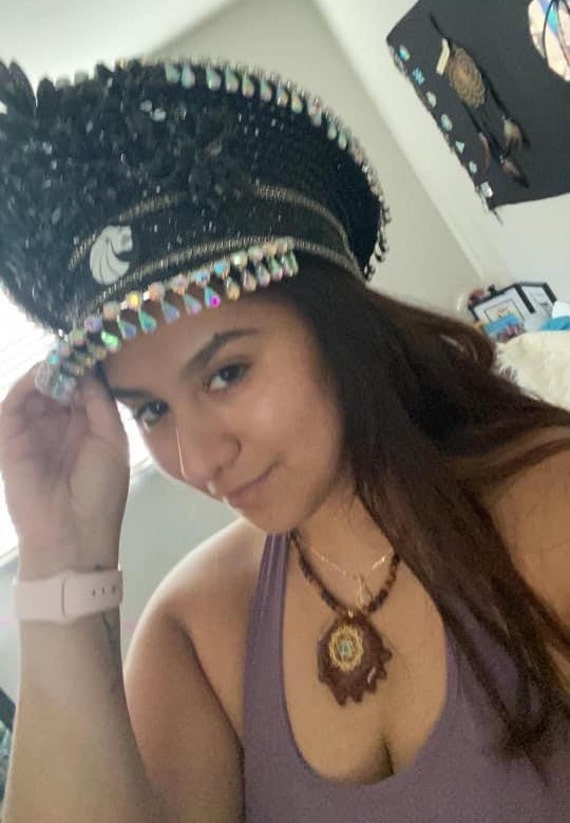 Black Ultimate Captain Hat: Holographic, Iridescent, Captain