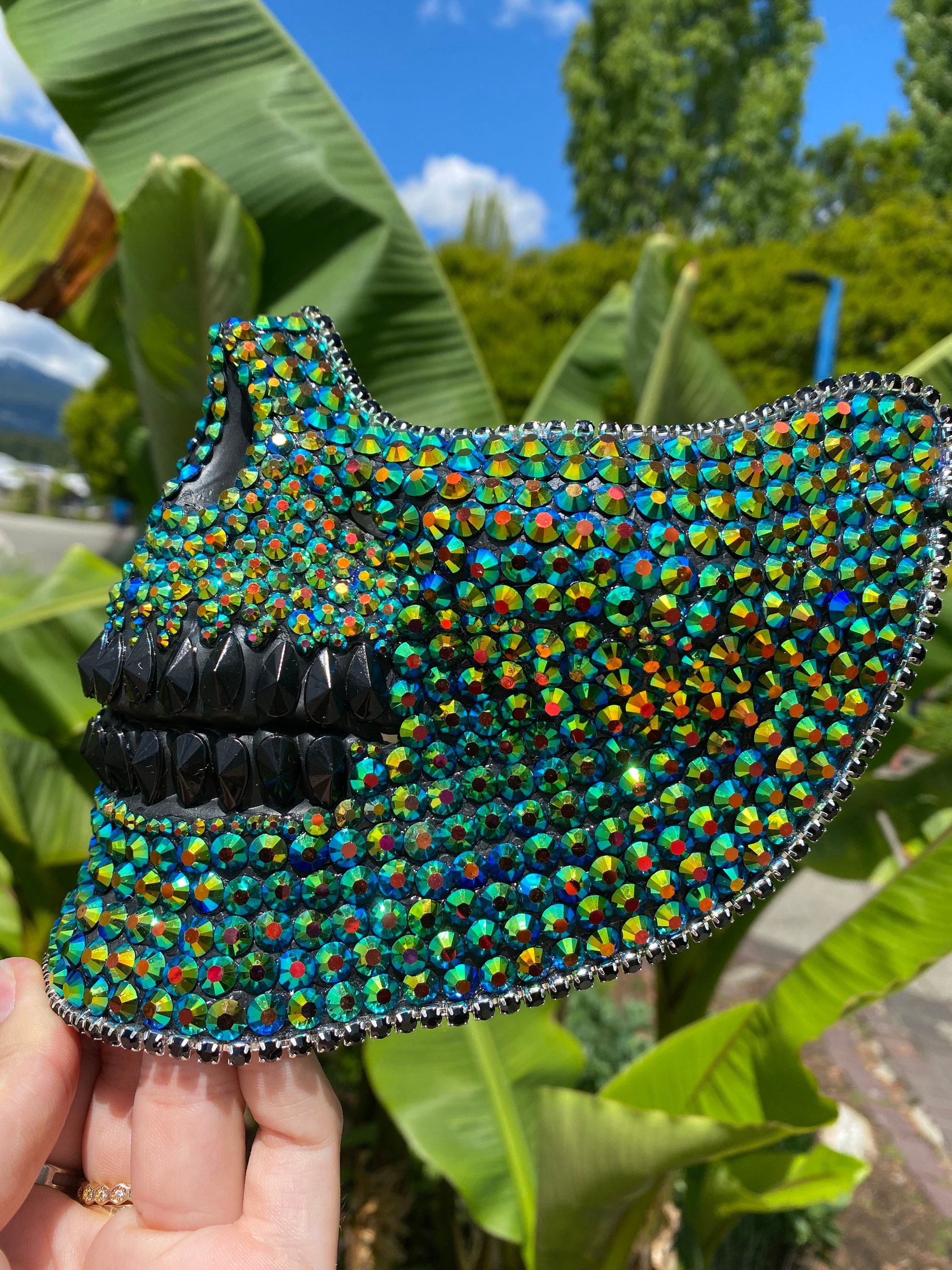 Emerald Green Skull Mask Face Mask Skull Mask Tear Drops Etsy