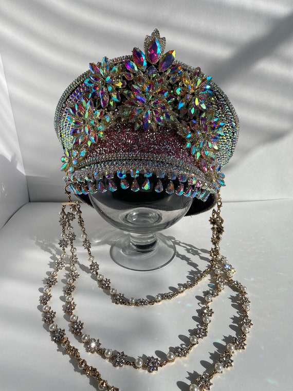 Pink Ultimate Captain Hat: Festival Hat, Military Hat, Rave  display picture 1