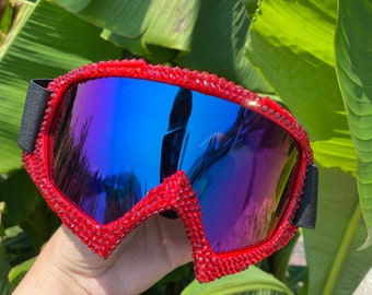 Gafas con cristales rojos: gafas, Burning Man, snowboard