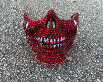 Blood red skull face mask