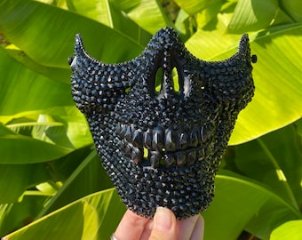 All black skull mask