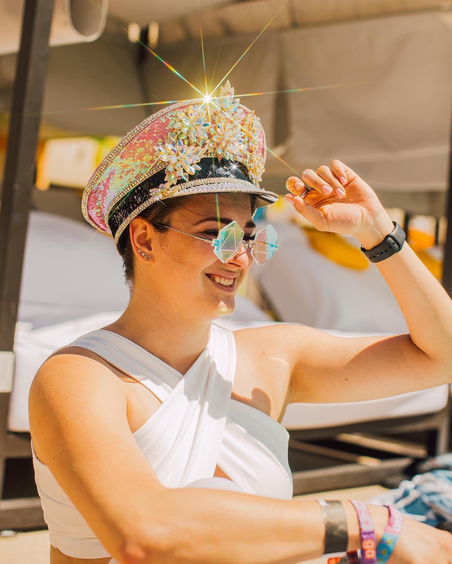 Pink Sequin Captain Hat: Festival Hat 