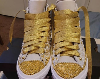 gold bling converse