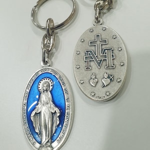 Blaue Emaille Latein Wunderbare Medaille Schlüsselring