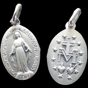 French Sterling Silver 925 Miraculous Medals 20 mm