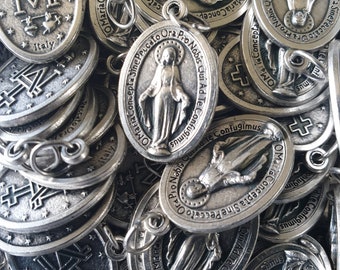 Latin Miraculous Medals 1" Regular, Pack of 5/10/20/50/100