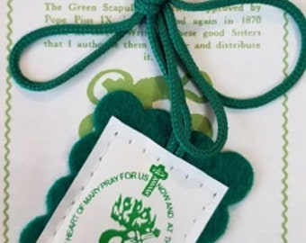 Green Scapulars and leaflet 5/12/24/48