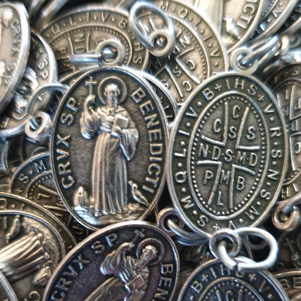 Original Design Oval Saint Benedict Medals 1", with IHS