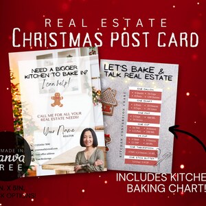 Kerstmarketingbriefkaart makelaar, bewerkbaar, vakantiemarketing onroerend goed
