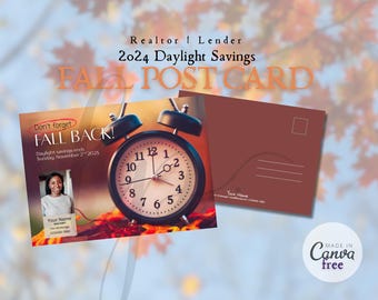 Realtor Lender Herbst 2025 Sommerzeit Postkarte, Canva Free, bearbeitbare Vorlage, Herbst Marketing