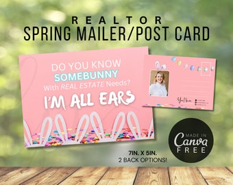 Grundbesitz Frühling Ostern Postkarte, zu verkaufen, Landwirtschaft Postkarte, Realtor Postkarten, Real Realty Statement (Immobilienmarketing), bearbeitbar, Canva, Herunterladen