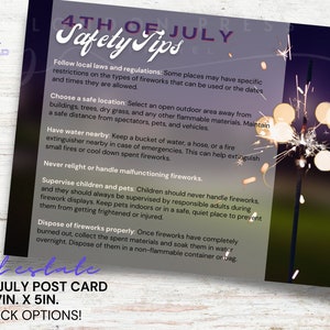4th of Juli Sicherheitspostkarte - PRINT - Real Estate Marketing