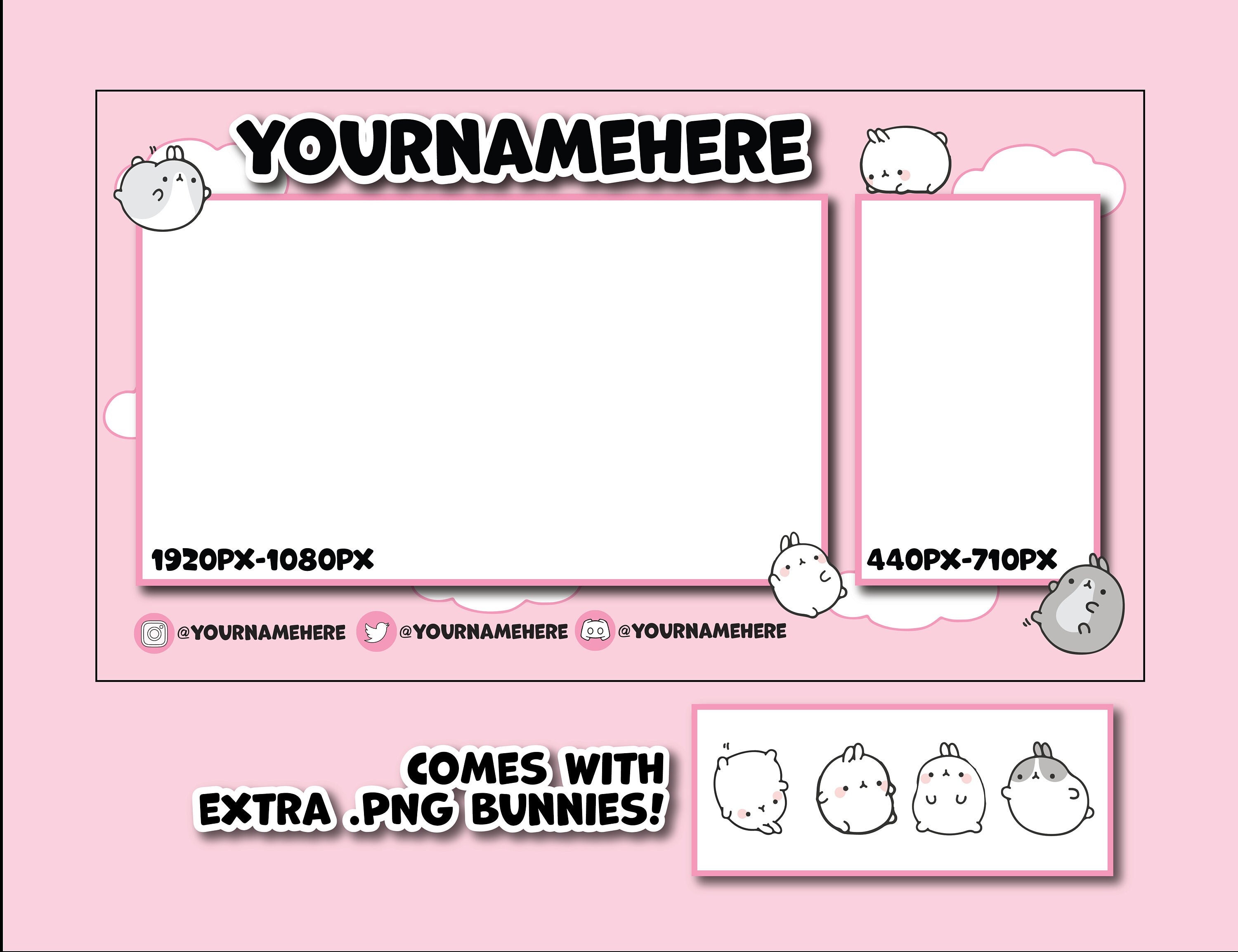 Cute Kawaii Overlay Screen - Pink