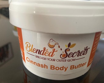 Cinnash  Body Butter-Whipped Unrefined Shea Butter with rich essential oils, Preservatives Free, Skin moisturizer, Ghana.