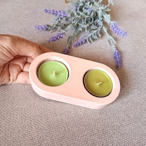 Double candle holder, minimalist decoration, home decoration, resin candle holder, decoration with resin,