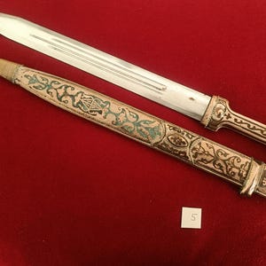 Daga Kindjal caucásica hecha a mano - Melchior (plata alemana) y Niel - Kinzhal georgiano de Tbilisi 1990 - Arte de filigrana - Regalo para hombres imagen 20