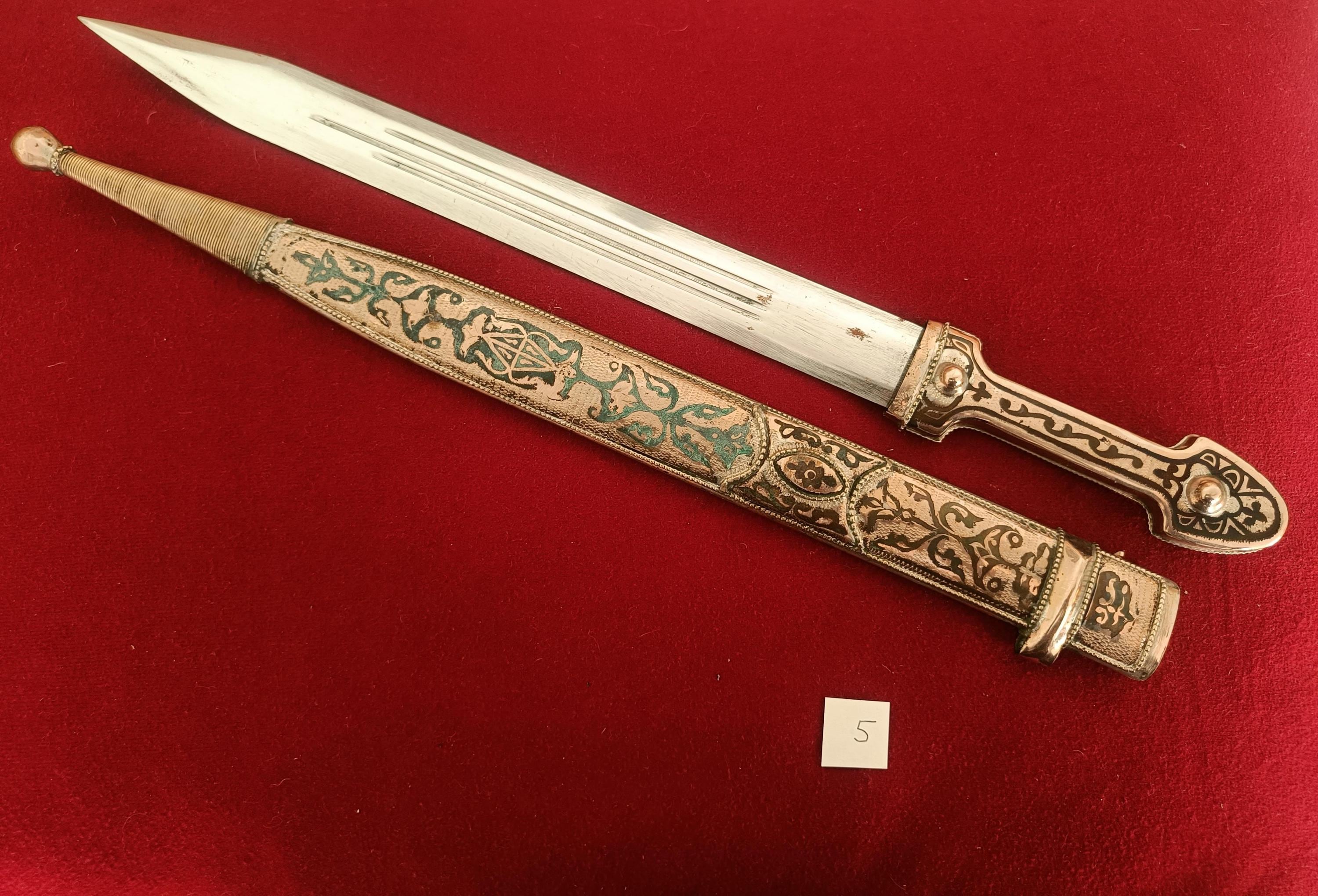 Handmade Caucasian Kindjal Dagger - Melchior (german Silver