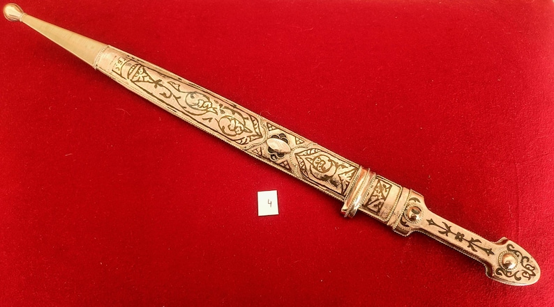 Daga Kindjal caucásica hecha a mano - Melchior (plata alemana) y Niel - Kinzhal georgiano de Tbilisi 1990 - Arte de filigrana - Regalo para hombres Dagger 4