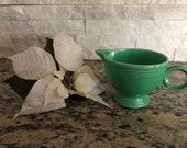 Vintage Fiestaware Original Green Ring-Handled Creamer w Quality Control Number