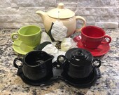 Fiestaware Sugar and Cream Tray Set in Retired Black