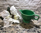 Vintage Fiestaware Original Green Ring Handle Creamer w Quality Control Number