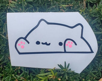 Peeking Bongo cat layered vinyl decal, window stickers, car decal, car stickers