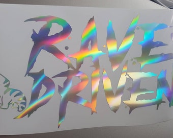 Rave Driven Car Decal: Holographic EDM Sticker