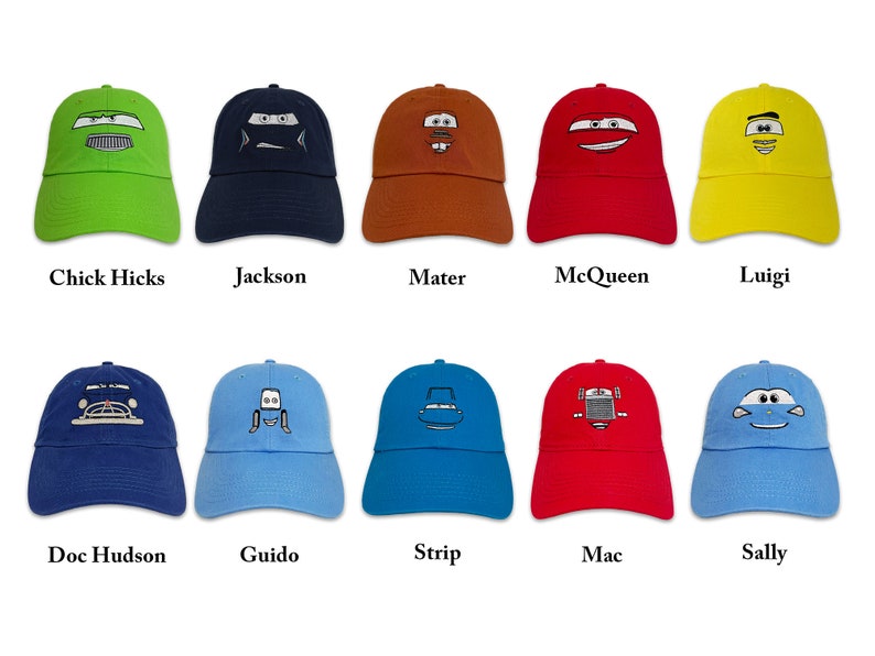 EMBROIDERED HAT Disney Cars Character Caps - Adult Unisex Unstructured ...