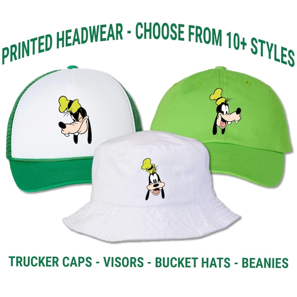 Goofy Emojis Printed Hat - Birthday Party Group Caps - Best Friends Bucket Hat - Disney World Magic Kingdom | Adult and Kids Sizes