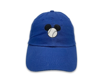 EMBROIDERED HAT Mickey Mouse Sports Baseball Cap Unstructured Adult and Kids Unisex cap