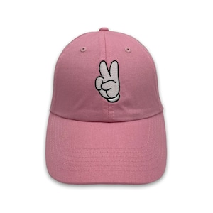 EMBROIDERED HAT Mickey Mouse Peace | Magic Kingdom Cap Unstructured Adult Unisex cap